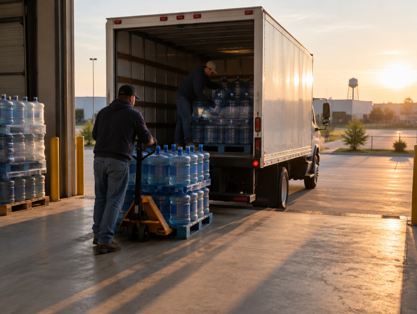 Loading the truck at the Carrollton dock